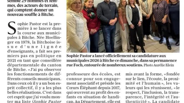 Image de Article du RL sur la campagne de Sophie Pastor