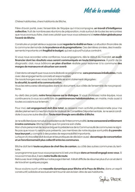 Programme - Sophie Pastor - Bitche 2026 Image de Programme - Sophie Pastor - Bitche 2026